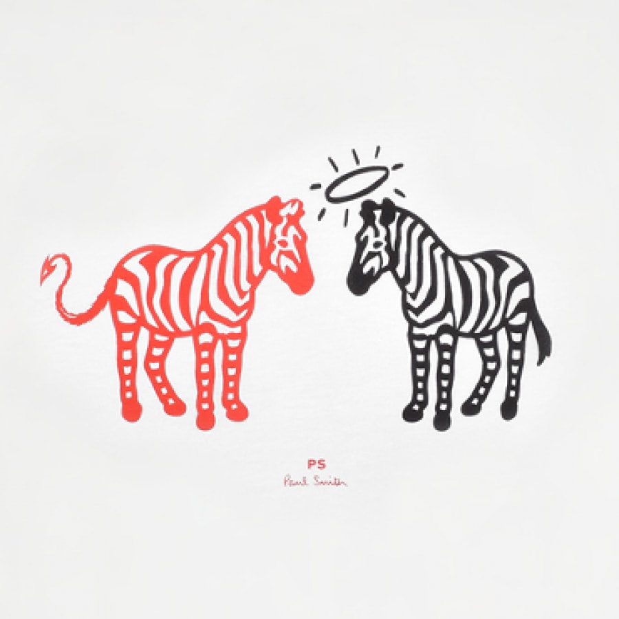 Alternative Image for ProductPS By Paul Smith Halo Devil Zebra T Shirt White3